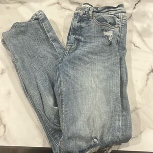 Ripped jeans soft and comfortable size 26 straight leg high rise
